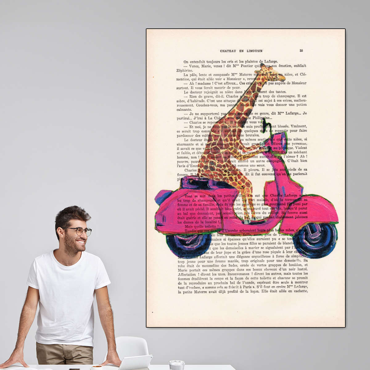 Sandsberg | Giraffe Auf Motorrad Wandkunst