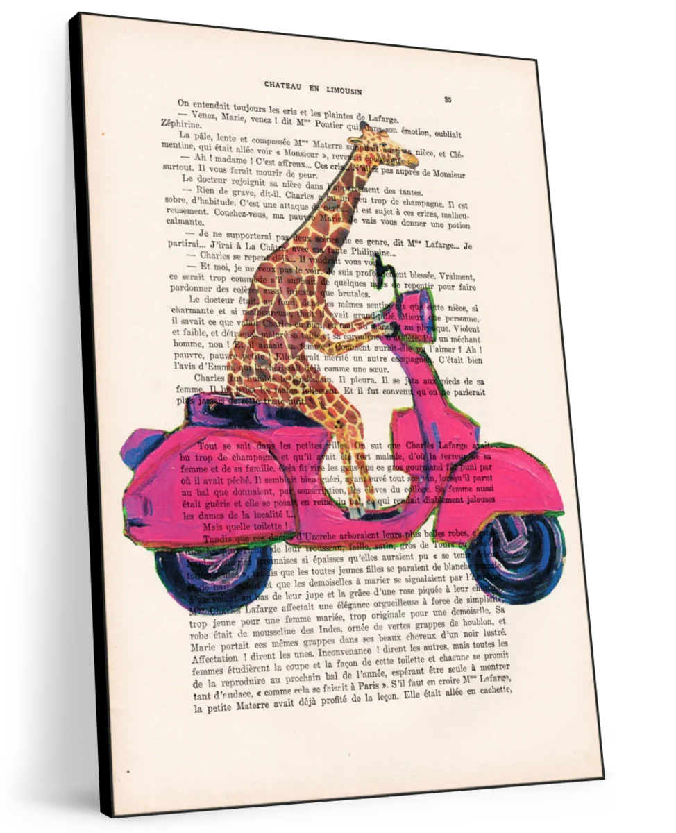 Sandsberg | Giraffe Auf Motorrad Wandkunst