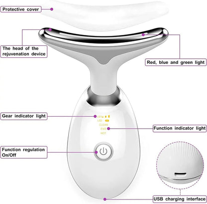 Sandsberg | 3-in-1-Gesichts-Massager mit Lichttherapie, Vibration & Wärmefunktion