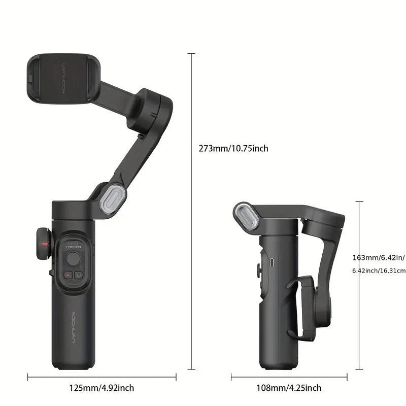Sandsberg | SmartPro Smartphone Gimbal Stabilizer – Faltbarer 3-Achsen Handheld Stabilizer für iPhone & Android