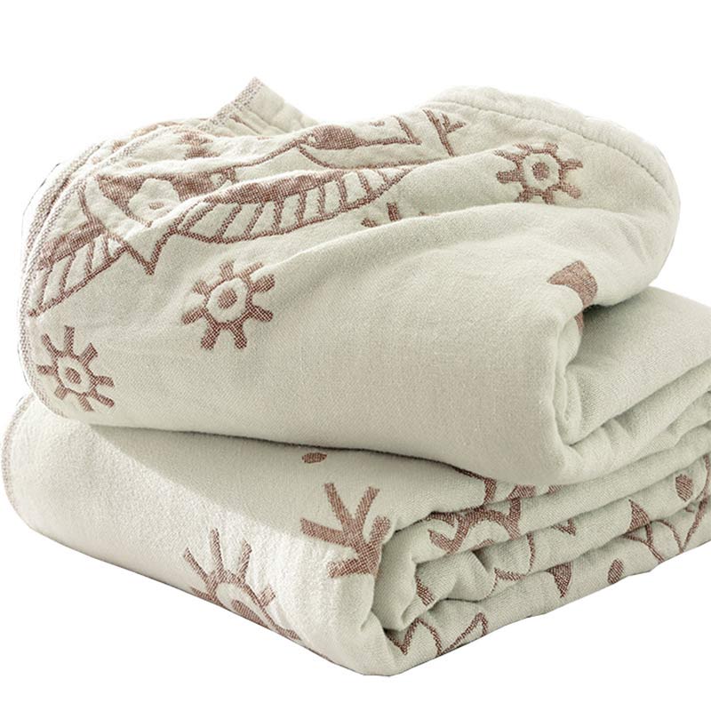 Chic Mandala Wendbare Baumwollsteppdecke mit Blumenmuster