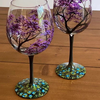 Sandsberg | Weinglas Four Seasons Tree - handgemalte Kunst