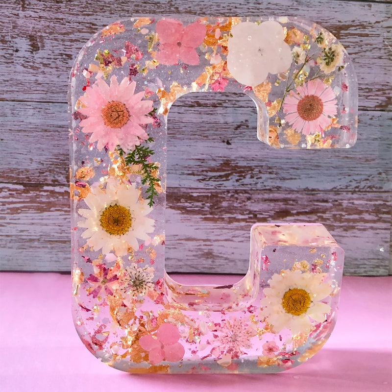 Getrocknete Blumen Buchstaben Nachtlicht