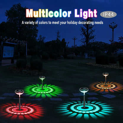 Sandsberg | Solar Gartenlampe mit Farbwechsel – LED Gartenbeleuchtung für den Außenbereich mit Blütenmuster