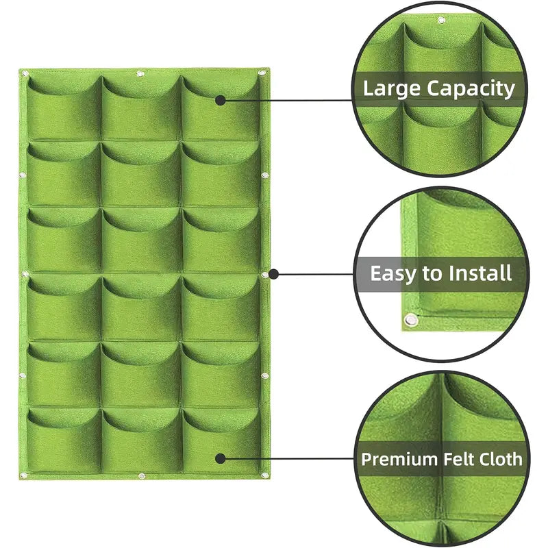 Sandsberg | Filz Pflanzensack für Vertikale Wandmontage – Drei-dimensionaler, Nicht-gewebter Pflanzbeutel