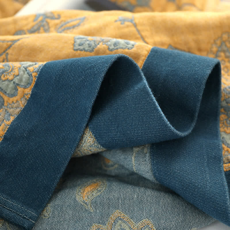 Leichte Sofadecke aus Baumwolle mit Blumenmuster