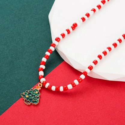 Sandsberg | Charmantes Vintage Weihnachtsanhänger-Halskette – Buntes Perlen-Collier für Frauen & Männer, Perfekter festlicher Schmuck für Partys & Geschenke