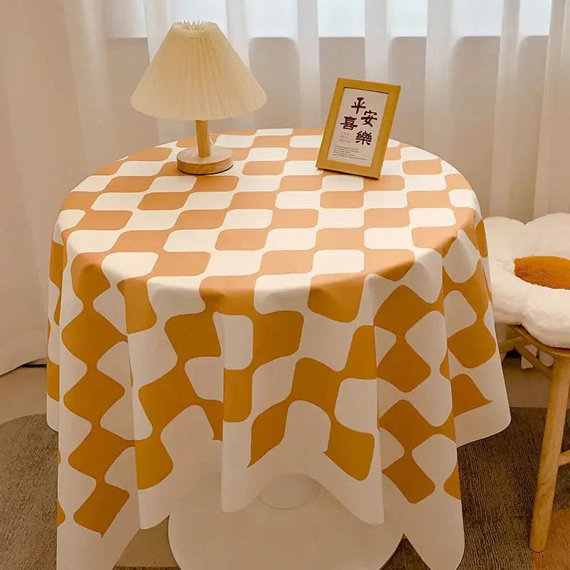 Kariertes Design Runde Baumwoll-Tischdecke
