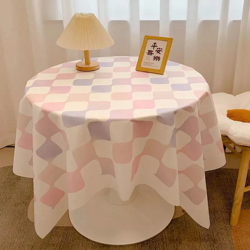 Kariertes Design Runde Baumwoll-Tischdecke