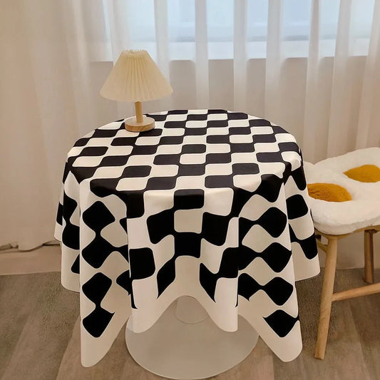 Kariertes Design Runde Baumwoll-Tischdecke