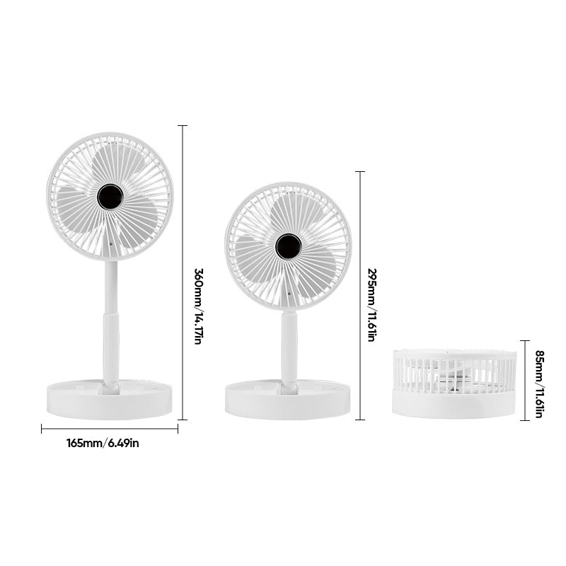 Wiederaufladbarer Faltbarer Teleskop-Tischventilator - Tragbar und Leise für Jede Sommeraktivität