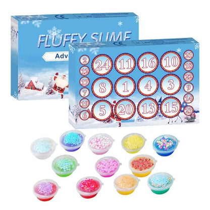 Sandsberg | Weihnachts-Adventskalender 24 Tage Kristall-Schlamm-Blindbox - Weihnachts-Countdown-Spielzeug für Kinder