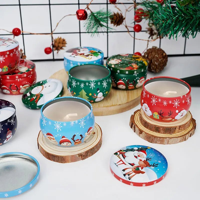 Sandsberg | Weihnachtskerze Runde Blechdose Set von 12 – Perfekt für Süßigkeiten, Partydekoration oder DIY handgemachte Kerzen – Metallbehälter mit Deckel (62g)