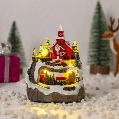 Sandsberg | Weihnachtsfigur mit Musik & Licht – Schneehaus Dekoration mit Schneemann für erfreuliche Geschenkideen und Charme für Zuhause