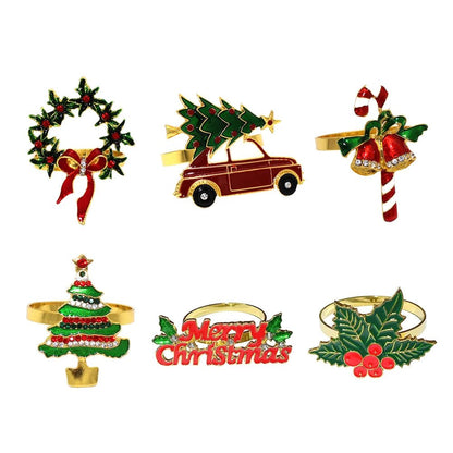 Sandsberg | Weihnachtsserviettenringe – Funkelnde Reh- und Baumkranzhalter für festliche Hochzeiten & Feiertags-Tischdekoration