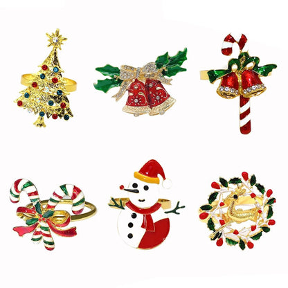 Sandsberg | Weihnachtsserviettenringe – Funkelnde Reh- und Baumkranzhalter für festliche Hochzeiten & Feiertags-Tischdekoration