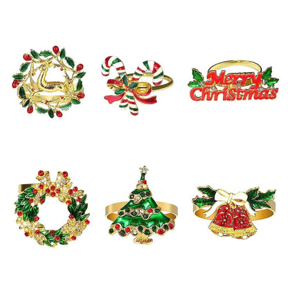 Sandsberg | Weihnachtsserviettenringe – Funkelnde Reh- und Baumkranzhalter für festliche Hochzeiten & Feiertags-Tischdekoration