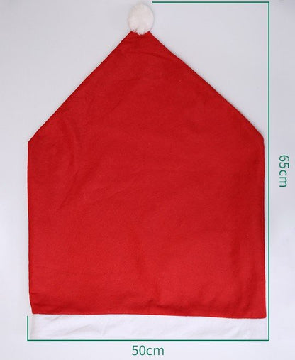 Sandsberg | Weihnachtsmann-Hut Stuhlbezüge - Feste Stuhl Eleganz - 4-teiliger Satz