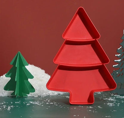 Sandsberg | Weihnachtsbaum-Form Snackteller - Set von 4 – Perfekt für Süßigkeiten, Nüsse, Früchte und Desserts bei Partys und Feiertagen