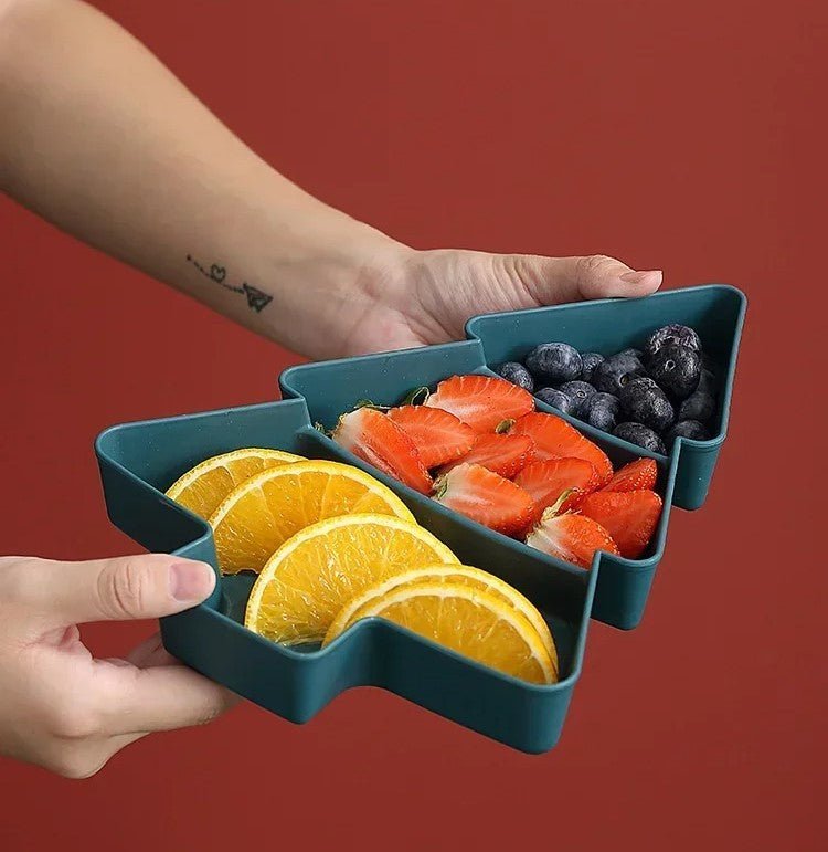 Sandsberg | Weihnachtsbaum-Form Snackteller - Set von 4 – Perfekt für Süßigkeiten, Nüsse, Früchte und Desserts bei Partys und Feiertagen