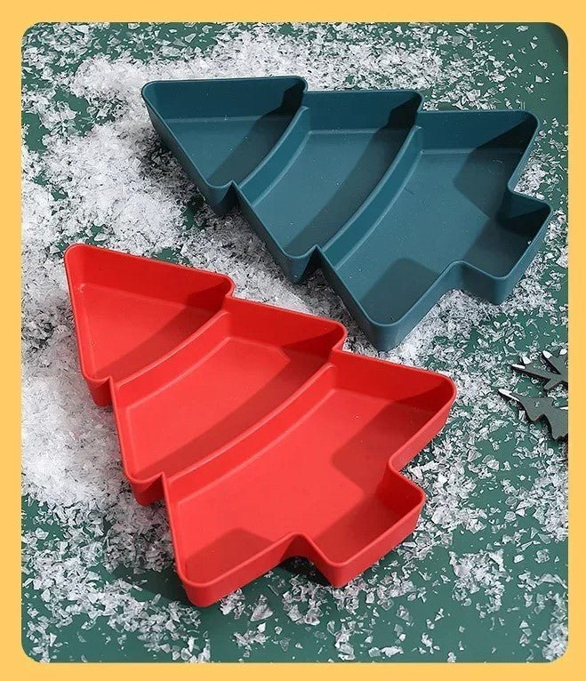 Sandsberg | Weihnachtsbaum-Form Snackteller - Set von 4 – Perfekt für Süßigkeiten, Nüsse, Früchte und Desserts bei Partys und Feiertagen