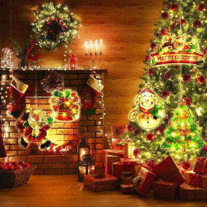 Sandsberg | Weihnachtsfensterhängelichter - Batteriebetriebene erleuchtete Weihnachtsdekorationen