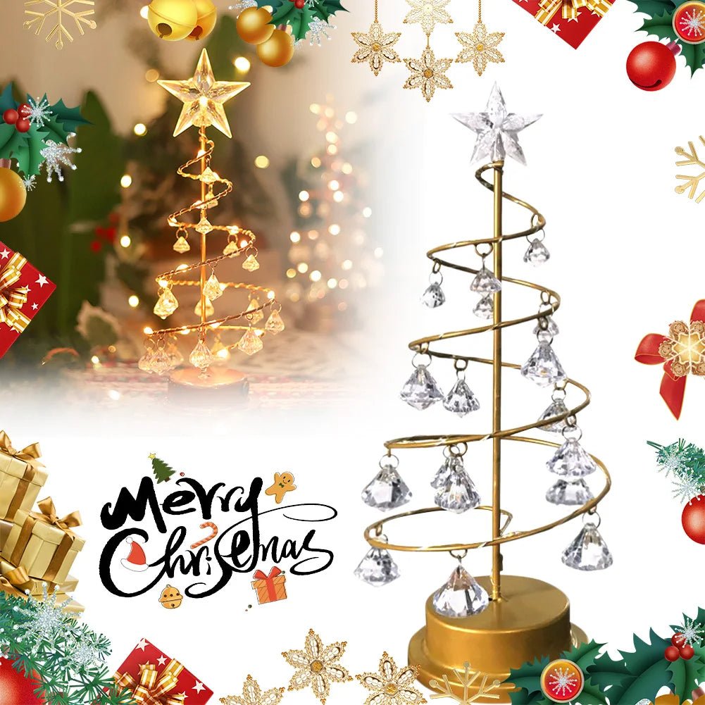 Sandsberg | Kristall Weihnachtsbaum LED Lampe – Funkelnde Weihnachten, Valentinstag oder Geburtstags Dekoration für einen traumhaften Schlafzimmerglanz