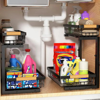 Sandsberg | Curcura – Heavy-Duty verstellbarer Stahl Unter-Sink-Organizer für Küche & Bad