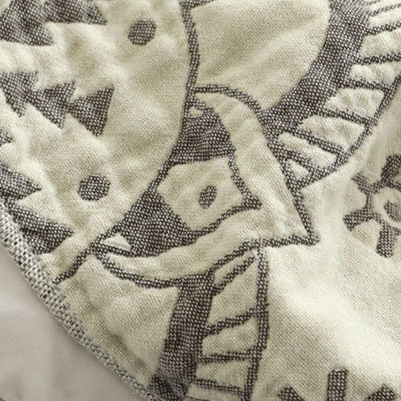 Chic Mandala Wendbare Baumwollsteppdecke mit Blumenmuster