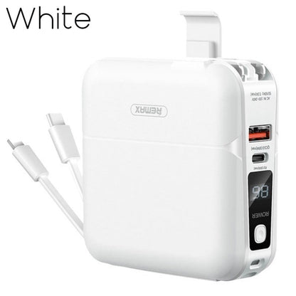 Sandsberg | 4-in-1 Schnelllade-Wandladegerät, mit Powerbank-Funktion, Ladekabel & Telefonadapter, für Zuhause, Büro und Reisen (US-Standardstecker)