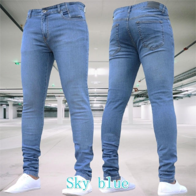 Herrenhose Retro-Waschanlage Reißverschluss Stretch Jeans
