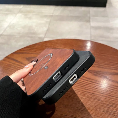 Luxus Hirschleder Apple iPhone Hülle | Magnetische Handyhülle, Kabellose Case, MagSafe, Wireless-Laden, Schutzhülle, Cover iPhone 15, 14, 13 Pro Max Plus