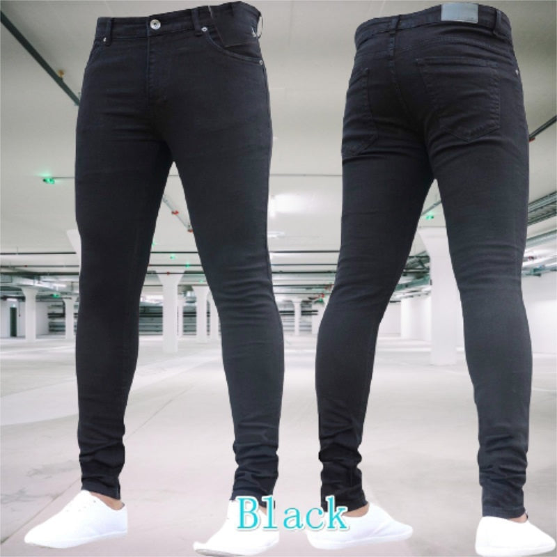 Herrenhose Retro-Waschanlage Reißverschluss Stretch Jeans