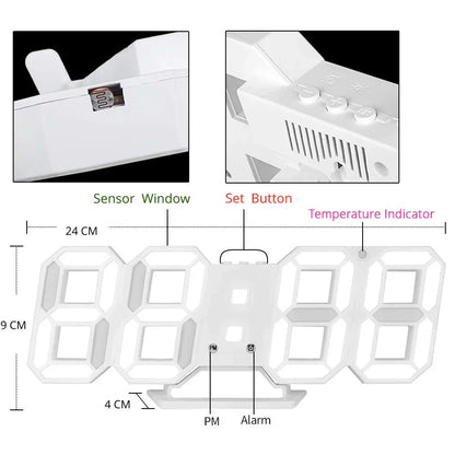 Digitale 3D LED Wanduhr – Modernes Design mit Dimmfunktion und optimaler Sichtbarkeit