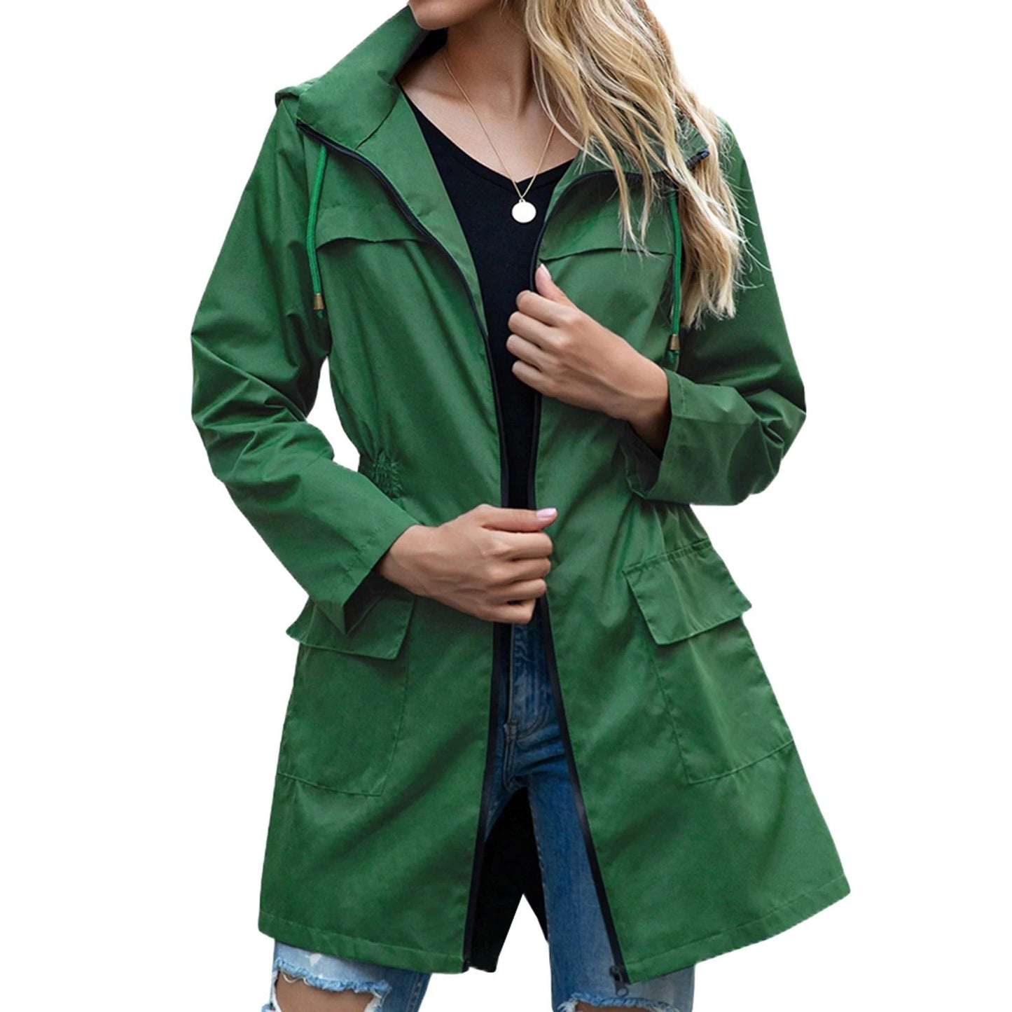 Leichte winddichte und wasserdichte lange Sommerjacke