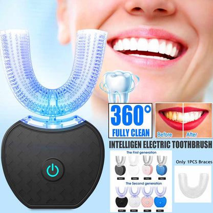 Zahnbürste Doppelseitig Elektrisch Wasserdicht LED USB *NEU