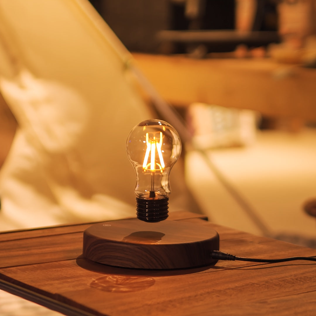 Sandsberg | Magnetische Levitation Glühbirne – Schwebende LED-Schreibtischlampe mit rotierender Glühbirne für einzigartige Wohnkultur und kreative Weihnachtsgeschenke