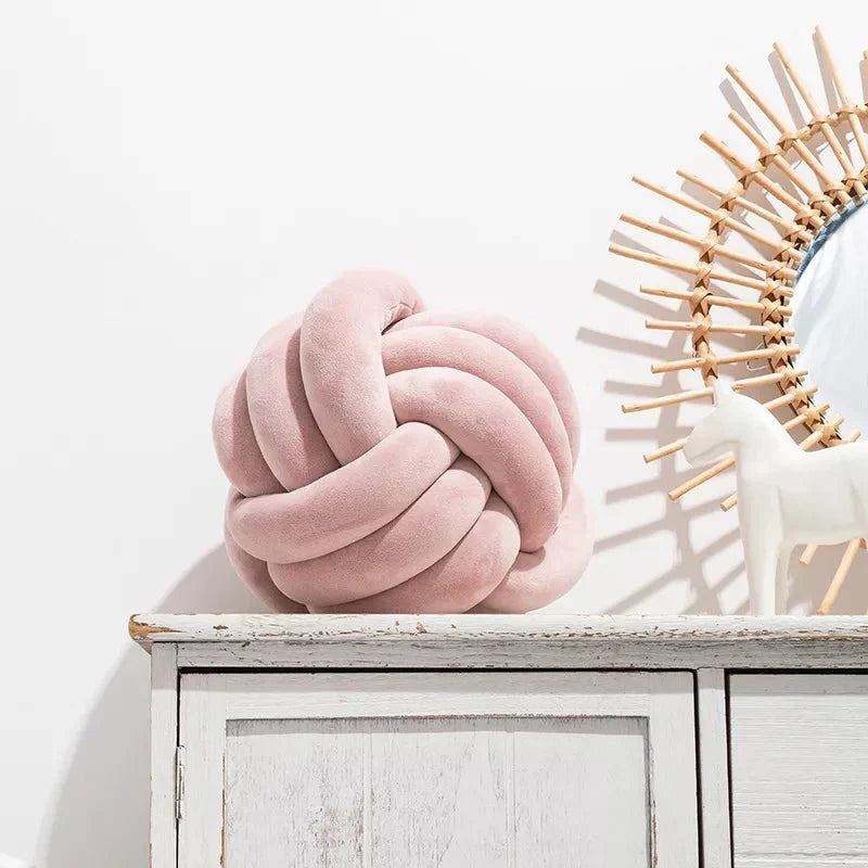 Dekorativer Knoten-Suede-Effekt-Ballweiche Kissen