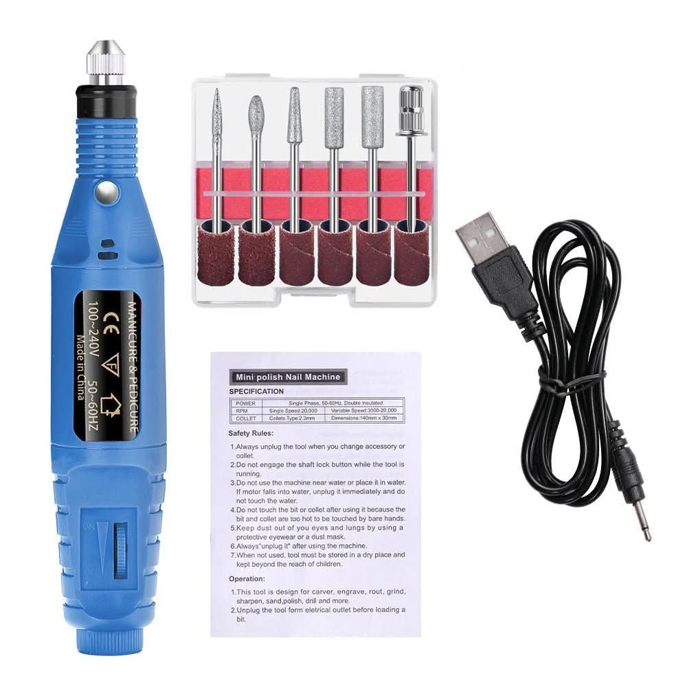 Sandsberg | Elektrisches 6-in-1 Nagelpflegeset für Maniküre & Pediküre