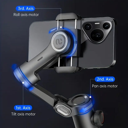 Sandsberg | SmartPro Smartphone Gimbal Stabilizer – Faltbarer 3-Achsen Handheld Stabilizer für iPhone & Android