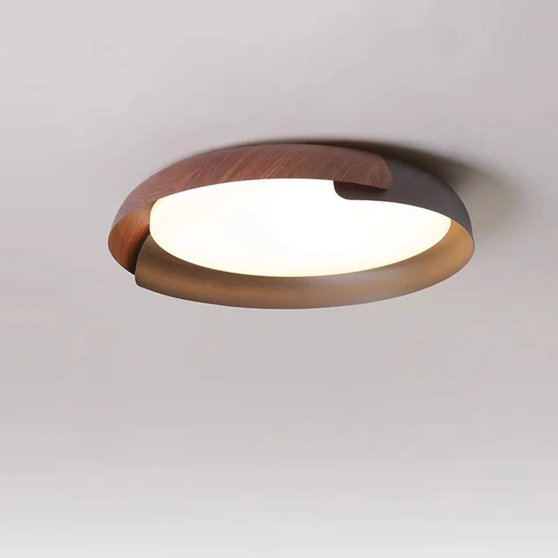Moderne Deckenleuchte mit Holzmuster – Stilvolle LED Beleuchtung für Wohnzimmer