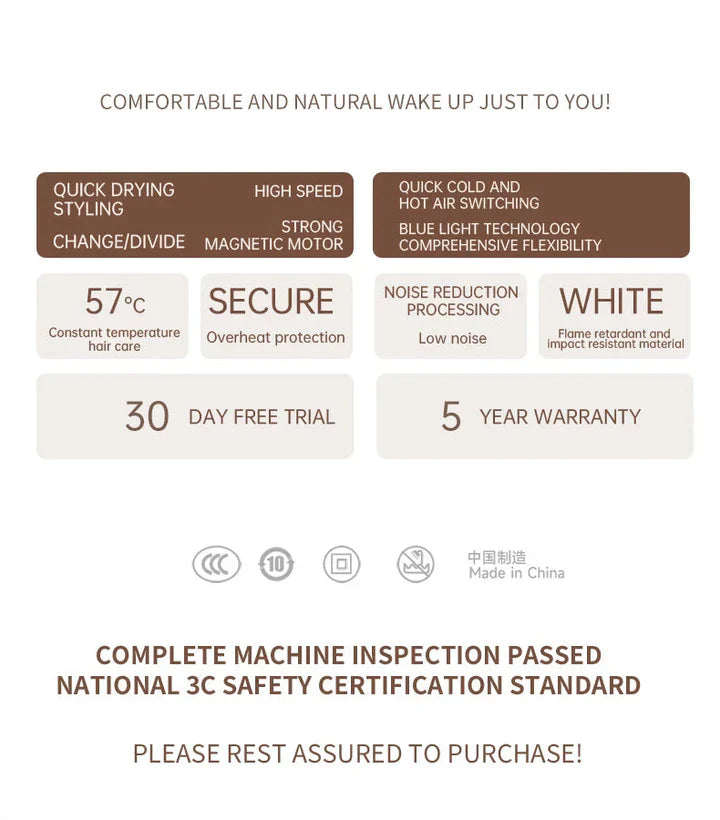 Sandsberg | Hochleistungs-Haartrockner 2400W mit Kalt- und Warmluftfunktion - Ionentechnologie