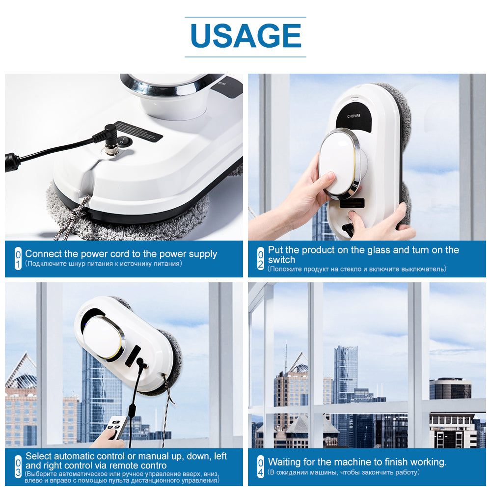 CleanBot - smarter Roboter Fensterreiniger mit Fernbedienung