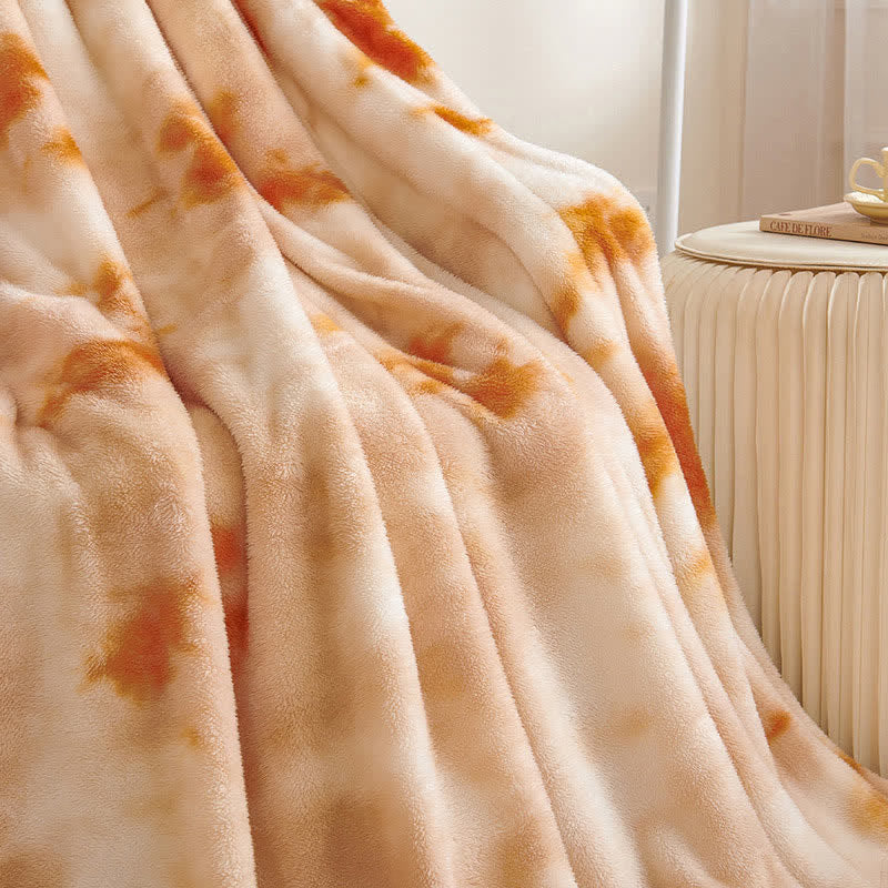 Bunte, warme, flauschige Decke mit Batikmuster