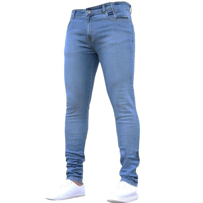Herrenhose Retro-Waschanlage Reißverschluss Stretch Jeans
