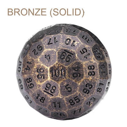 Sandsberg | 100-seitiger Polyeder-Metallwürfel mit Nummerierung, entworfen für große Partys und mehr Möglichkeiten