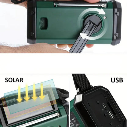Sandsberg | Solar-notfallradio Mit Powerbank – Kurbelradio Mit Led-taschenlampe Für Camping & Outdoor