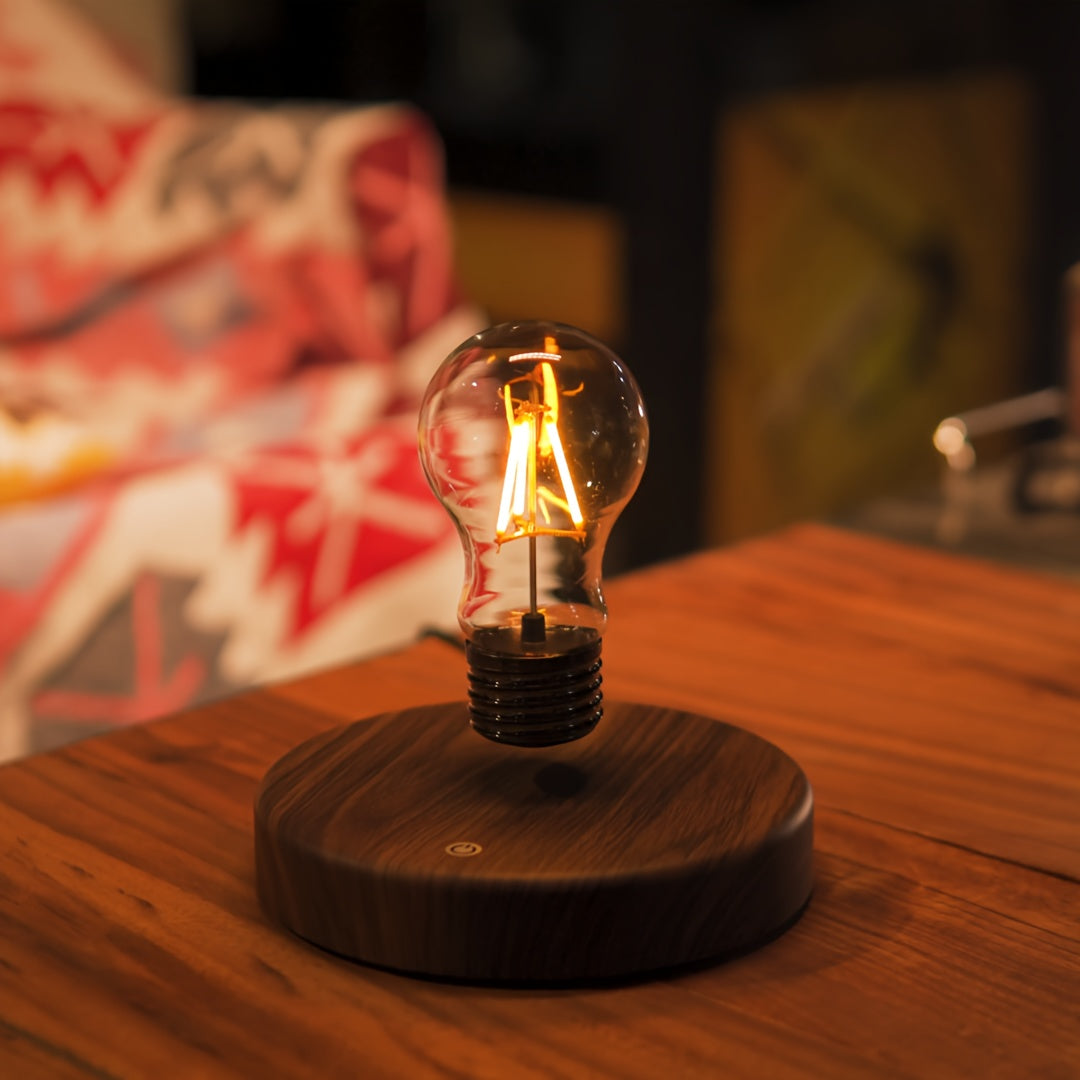 Sandsberg | Magnetische Levitation Glühbirne – Schwebende LED-Schreibtischlampe mit rotierender Glühbirne für einzigartige Wohnkultur und kreative Weihnachtsgeschenke