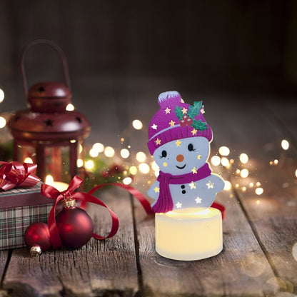 Sandsberg | Elektronische LED Weihnachtskerzenlampen - Set von 10 – Niedliche Weihnachtsmann-, Schneemann- & Baum-Nachtlichter für festliche Heim-, Party- & Gartendekoration