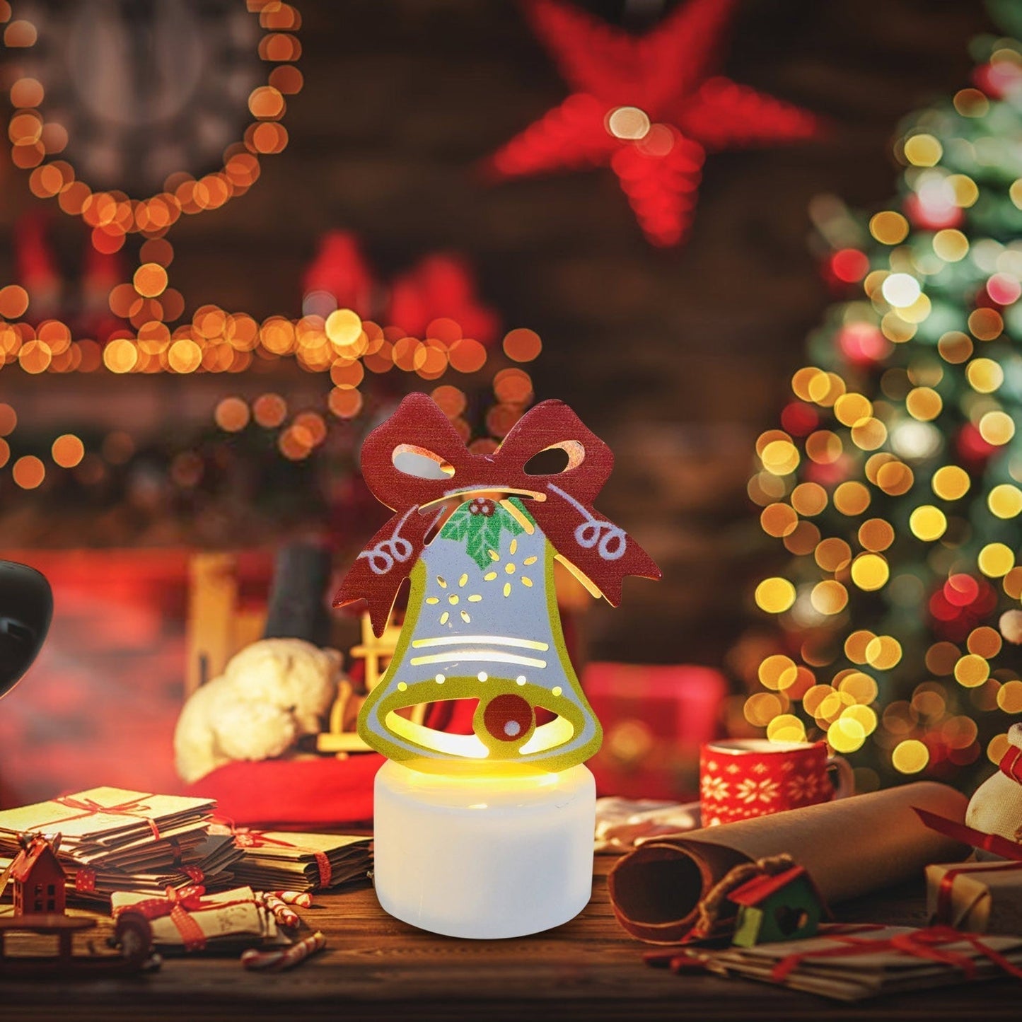 Sandsberg | Elektronische LED Weihnachtskerzenlampen - Set von 10 – Niedliche Weihnachtsmann-, Schneemann- & Baum-Nachtlichter für festliche Heim-, Party- & Gartendekoration